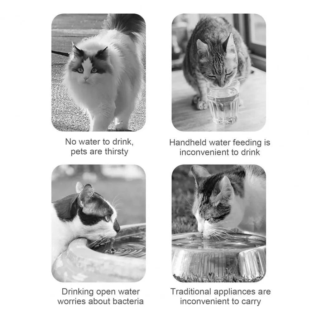 Orange and white portable pet water feeder bottle with attached food container for dogs and cats.