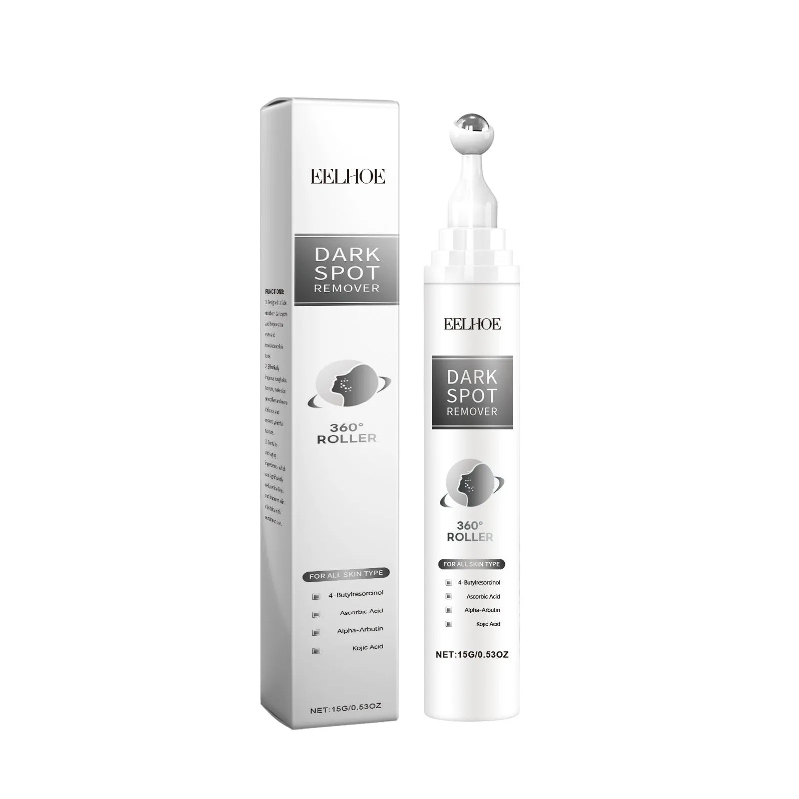 15g Facial Essence Cream container with brightening and hydrating formula containing vitamin C and jojoba oil