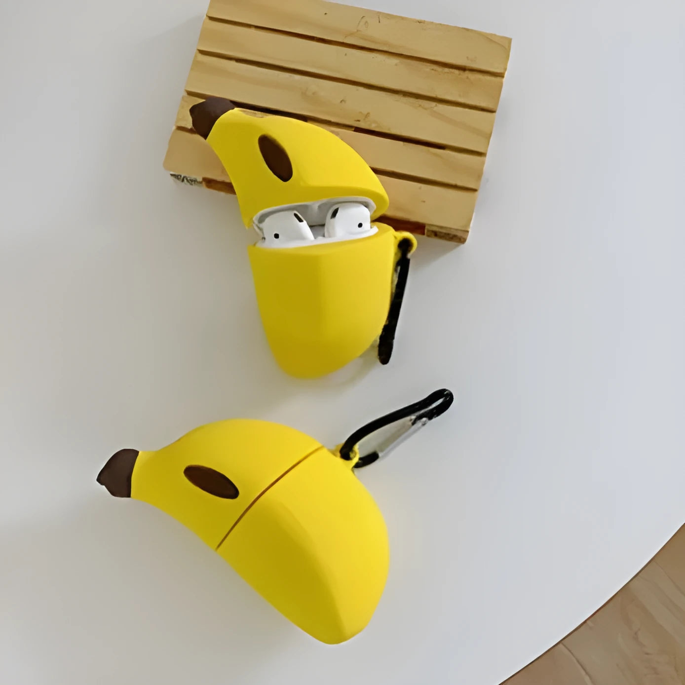 Yellow banana silicone protective case for AirPods Pro wireless headphones