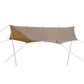 Brown nylon butterfly-shaped sunscreen awning 4x4m with waterproof coating for camping and barbecue leisure use