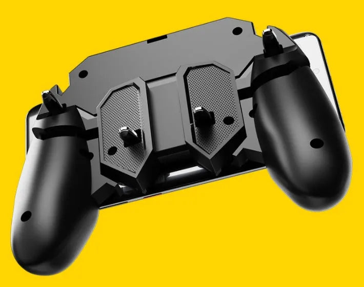 AK66 six-finger four-key gamepad handle in black colour for mobile devices