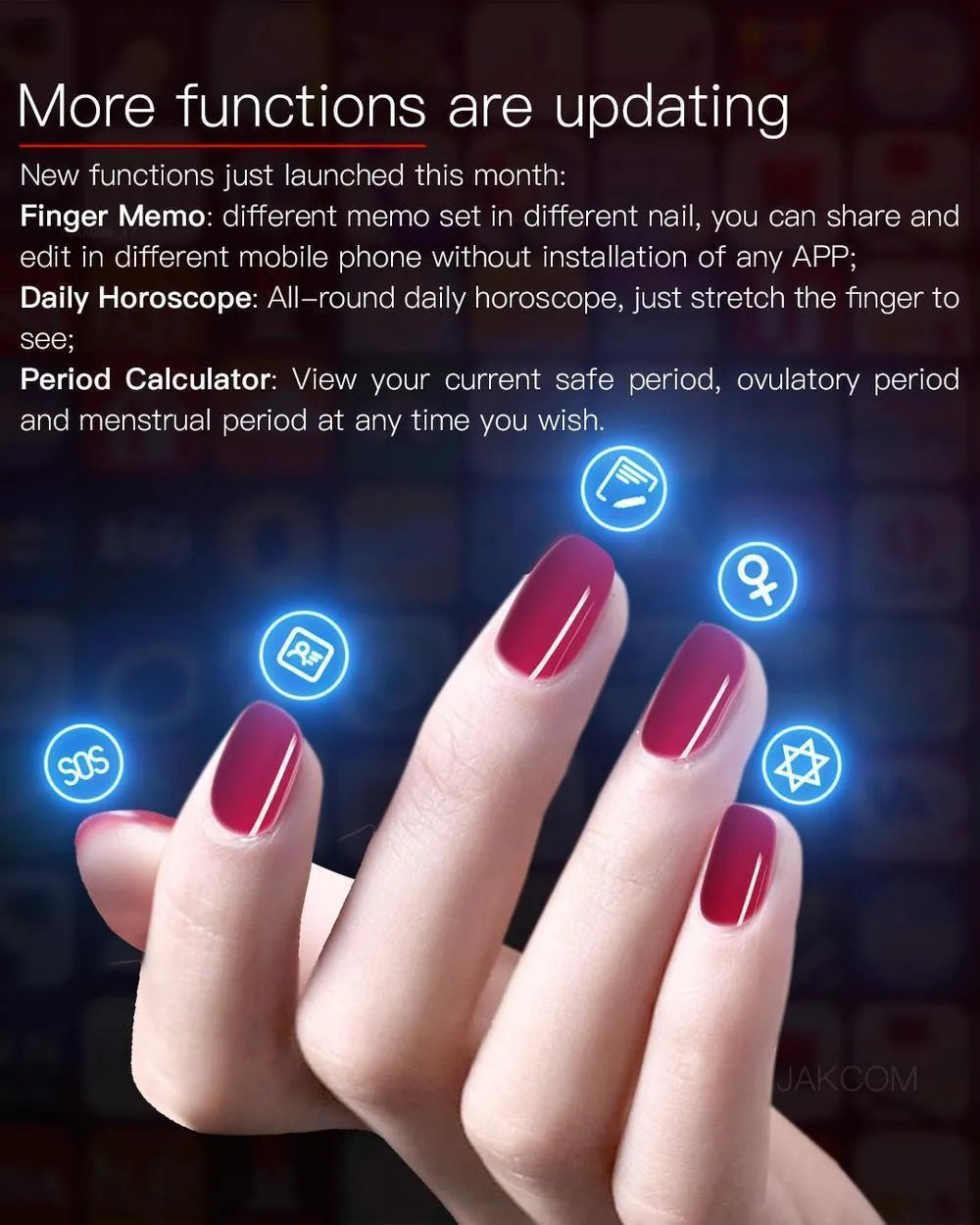 JAKCOM N3 smart nail chip wireless NFC sensor for mobile phone activation on a finger
