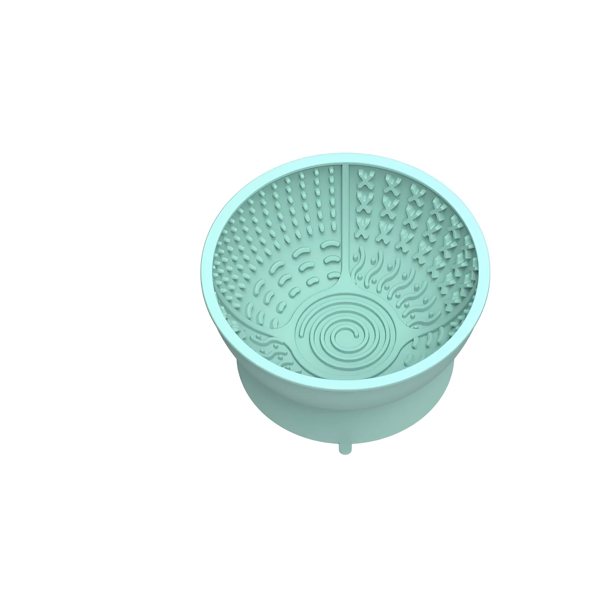 Cyan silicone pet licking mat slow feeding bowl with suction cup base