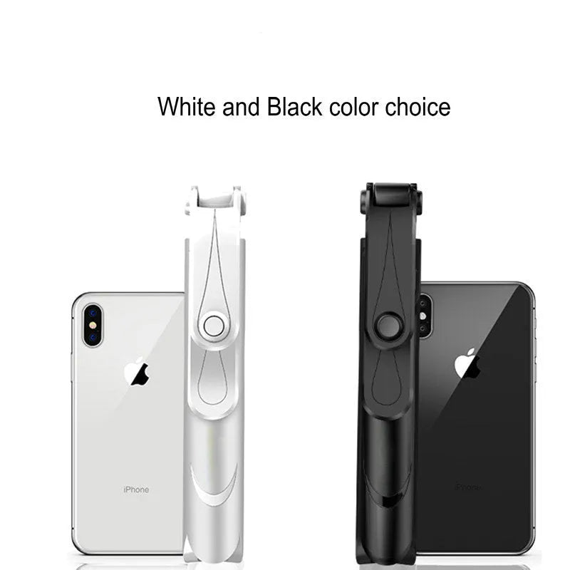 Bluetooth handheld selfie stick with wireless remote control in black colour
