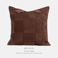 Square chenille woven sofa cushion in beige, 50x50cm with textured surface