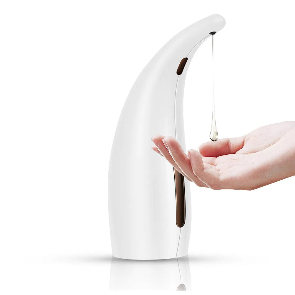Automatic liquid soap dispenser with infrared sensor, 300mL, IPX6 waterproof, visible window, ABS body in white finish