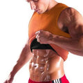 Men's black neoprene sleeveless corset vest with round neck and full length for fitness shaping