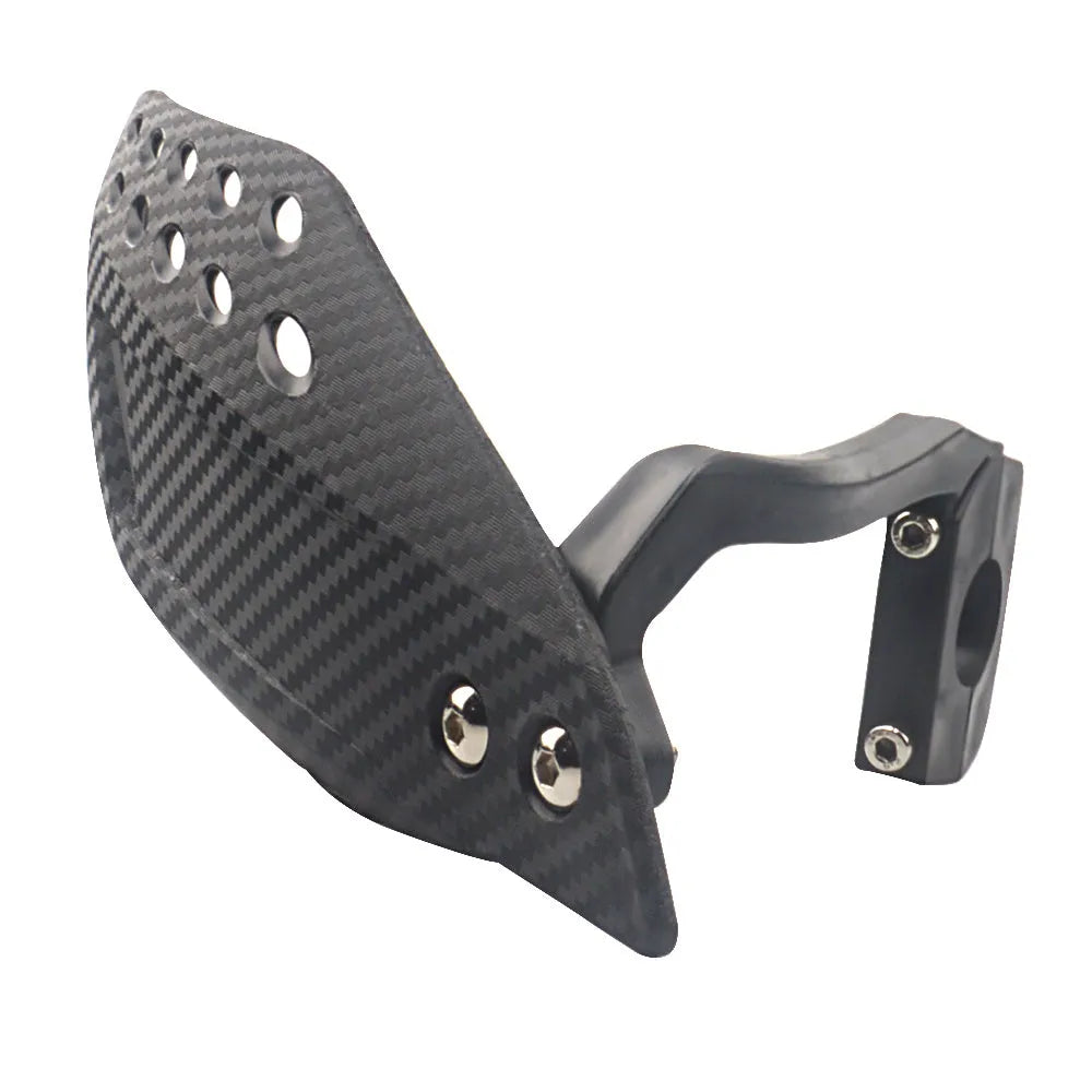Pair of black ABS plastic motorcycle hand guards for 7/8 inch handlebars with left and right sides visible and screw accessories