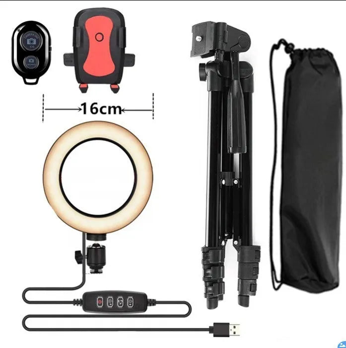Adjustable phone stand with telescopic arm extended to 110cm holding smartphone for filming
