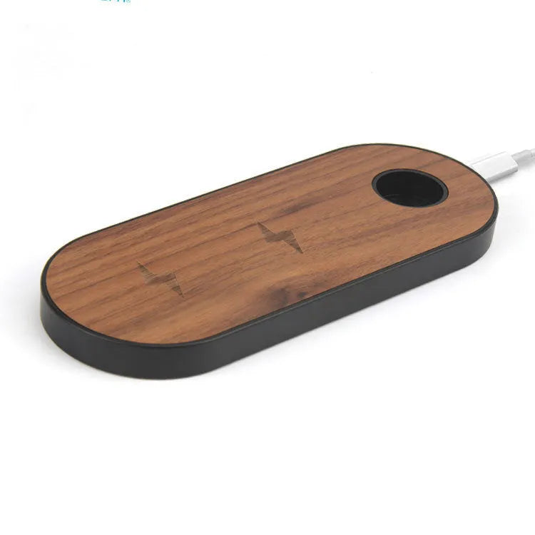 Wooden wireless charging pad made from natural bamboo with beech or walnut wood finish
