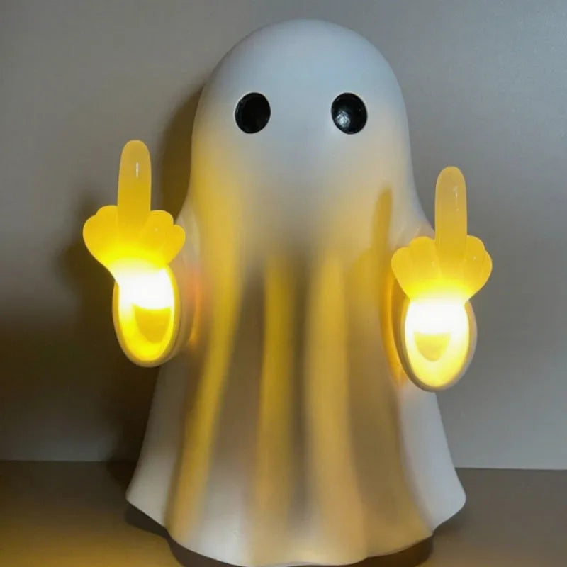 White ghost-shaped night lamp for Halloween decoration with modern design