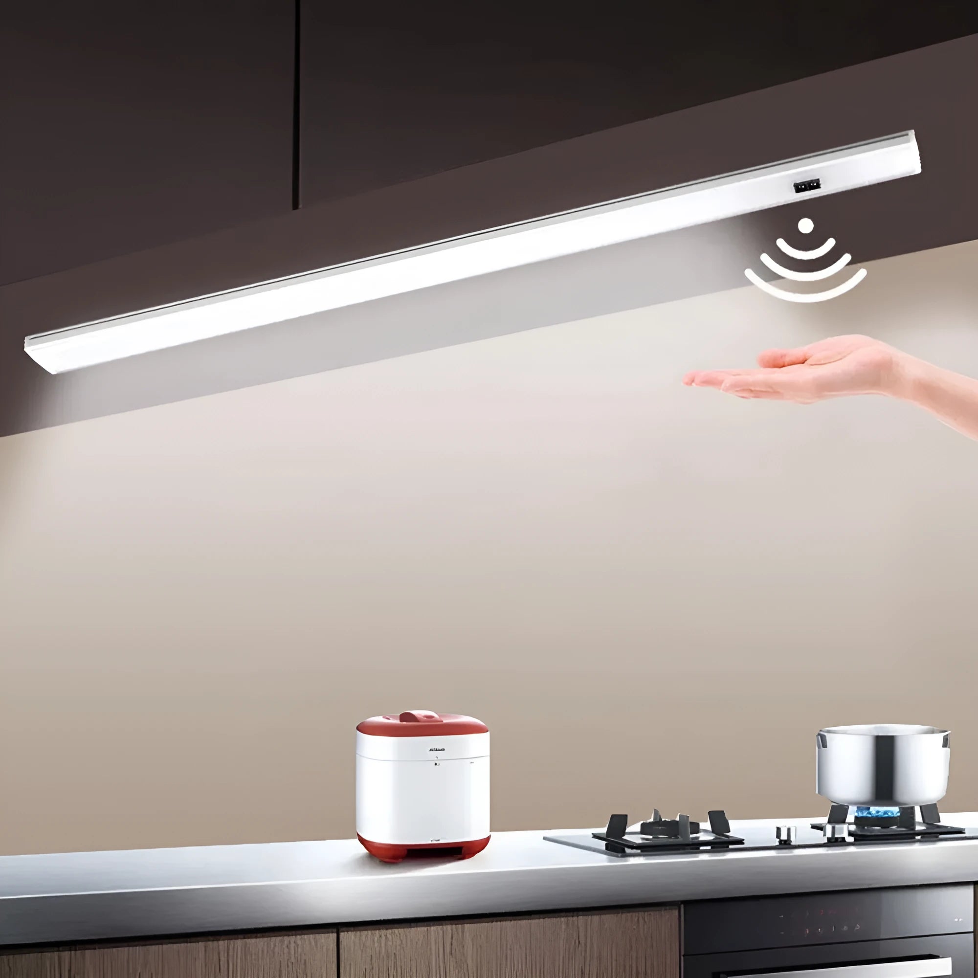 Aluminium profile LED strip bar light for cabinet and bookcase illumination in three lengths.