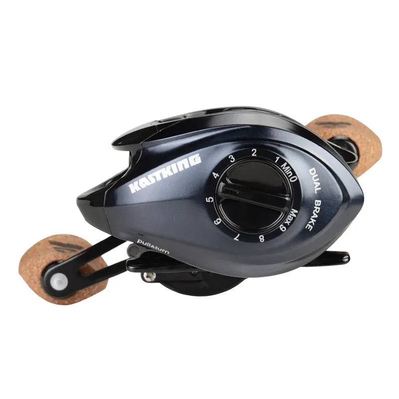Kastking black baitcasting reel with double brake system, 11+1 bearings, 6.3:1 gear ratio