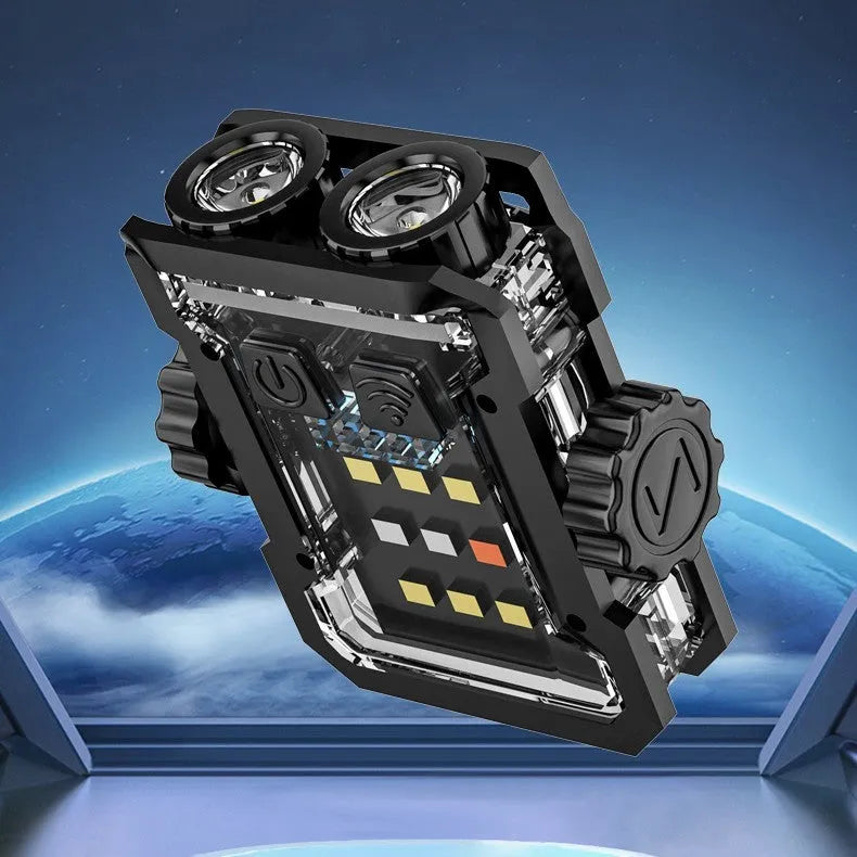 Black aluminium alloy multifunctional keychain flashlight with Type-C charging port