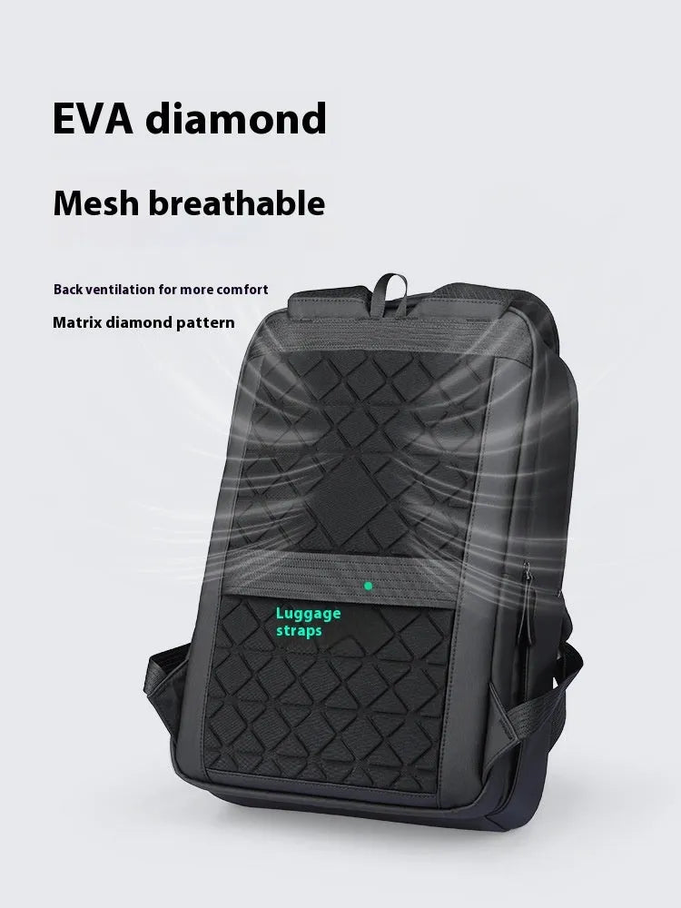 Graphite grey USB business backpack with charging port and below 20 litre capacity