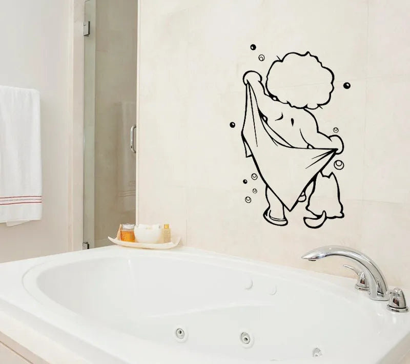 Baby shower carved bathroom wall sticker PVC self-adhesive decal 26cm by 43cm photo colour