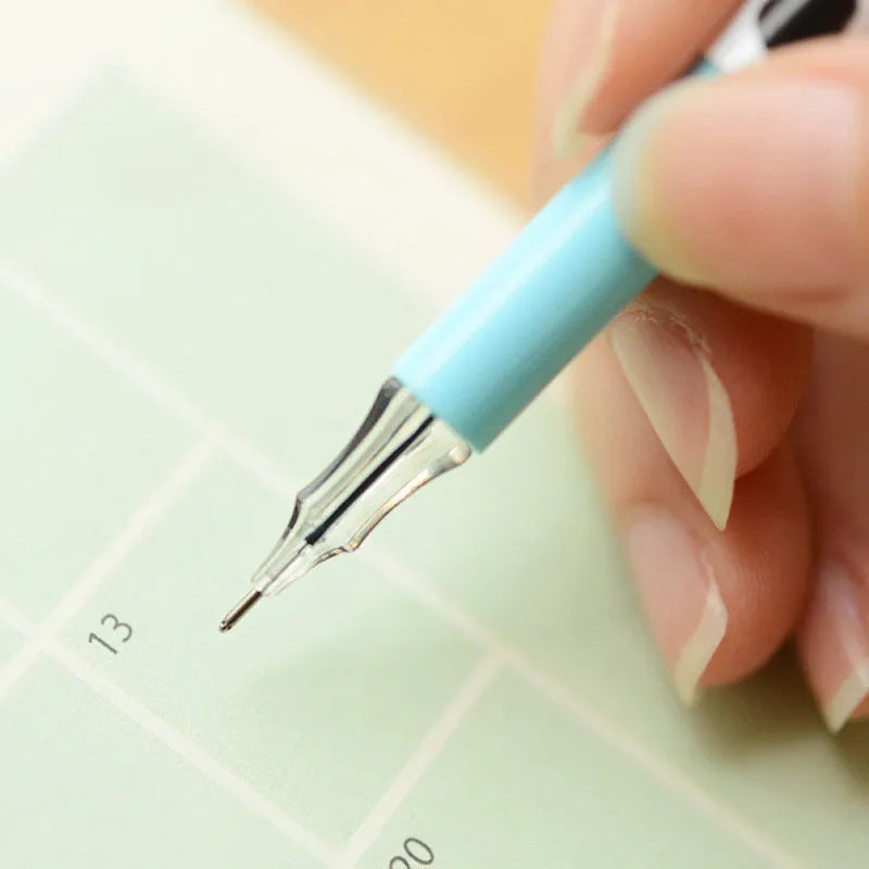 Set of 12 cow pattern gel pens with 0.38mm fine tips in assorted colours.