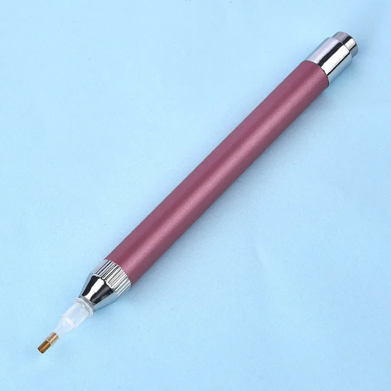 Luminous aluminium alloy diamond painting drill pen in blue