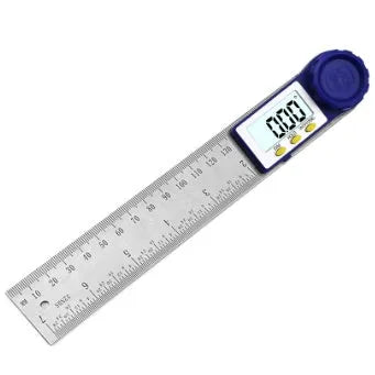 Multifunctional woodworking electronic ruler 200mm stainless steel digital angle ruler on workbench