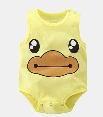 Sleeveless baby vest in 100% cotton with character prints including Totoro, rabbits and foxes
