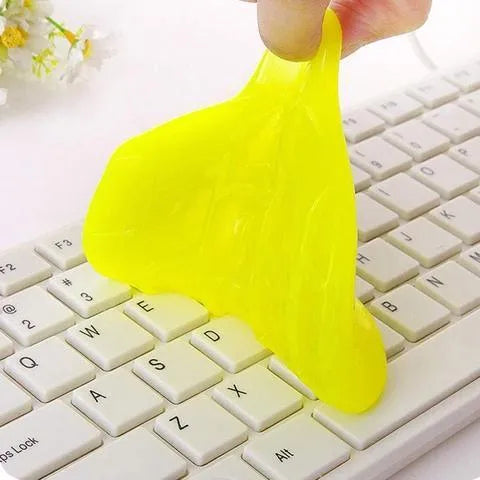 Blue and yellow magic cleaning gel in 160g packaging for dust removal