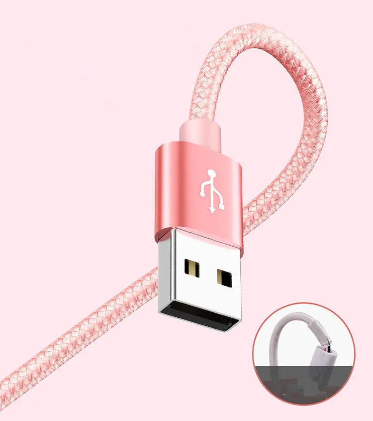 Three-in-one mobile phone charging cable in multiple colours with 1.2m length and Micro USB connector