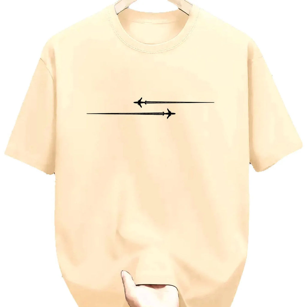 Loose fit cotton blend t-shirt with cartoon print in black, short sleeves, round neck.