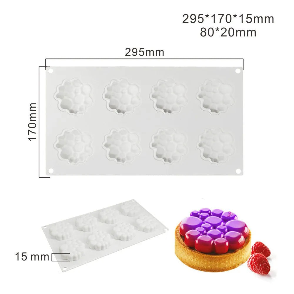 Round silicone cake mould with bubble tower pattern design for baking