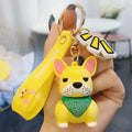 Tide Brand French keychain metal PVC pendant bucket style red yellow grey OPP bag packaging