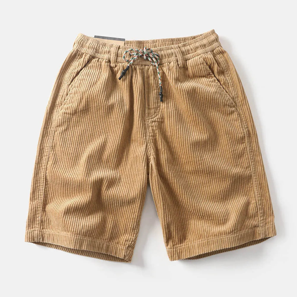 Men's retro American-style cargo shorts in khaki, white, or green polyester fabric