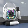 Portable wireless Bluetooth karaoke speaker in V11 yellow colour with integrated microphone