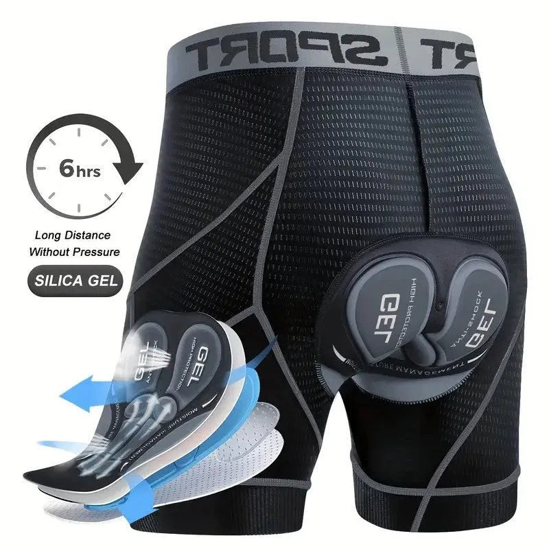 Gray nylon bicycle road bike underpants for cycling lying flat on a surface
