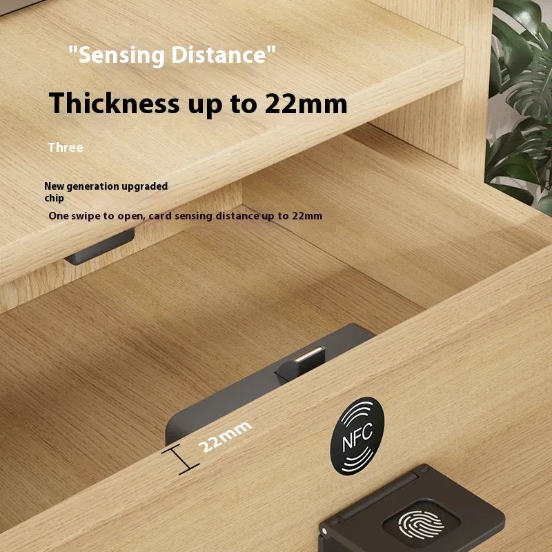 Punch free drawer lock F079 removable card version with key for wardrobes and safes.