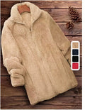Double-sided fleece jacket in black, navy blue, or khaki with fleece lining and Asian-fit sizing