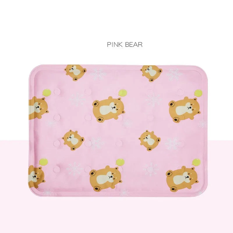Grey pet ice mat 40x30cm with soft ice gel filling for small kittens and puppies