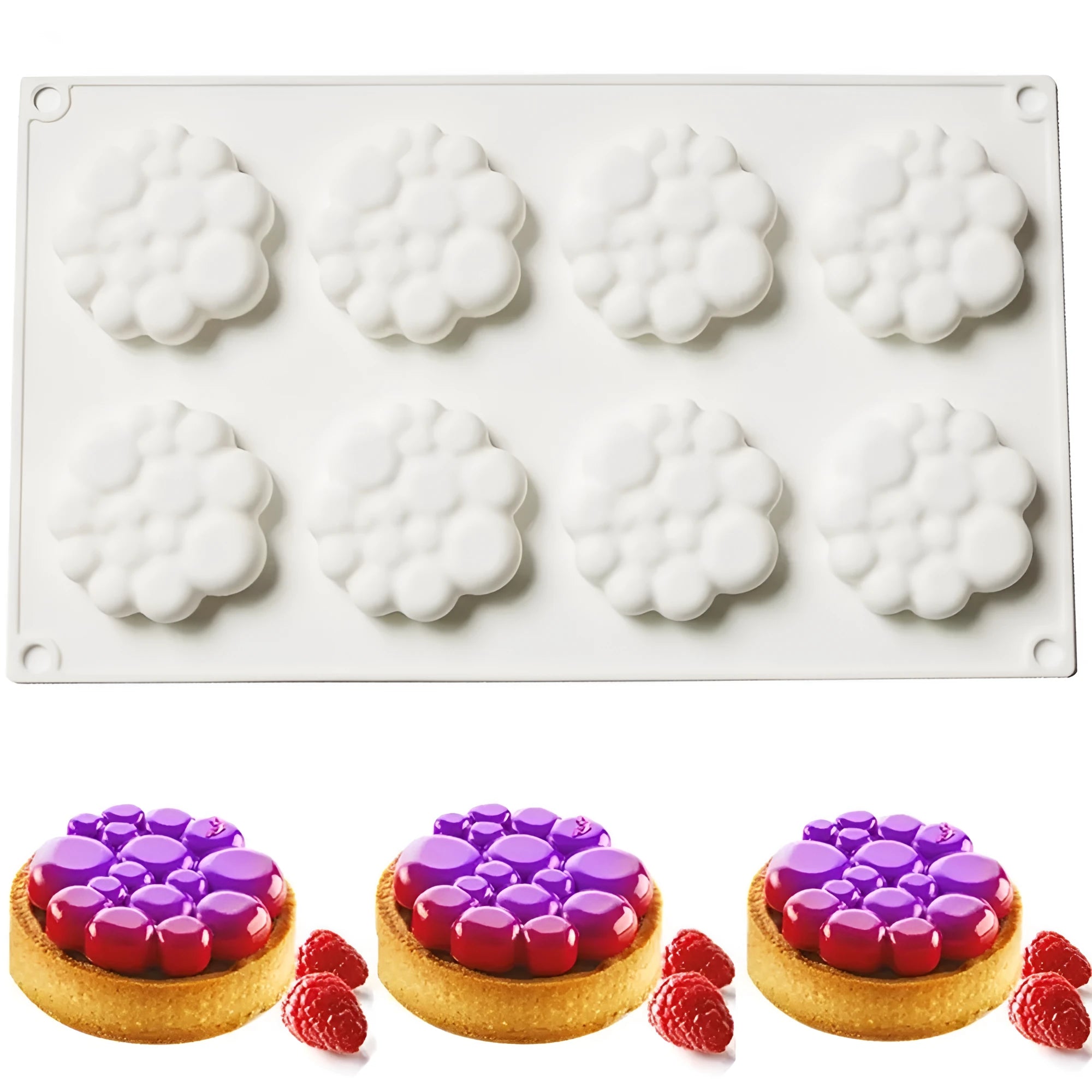 Round silicone cake mould with bubble tower pattern design for baking