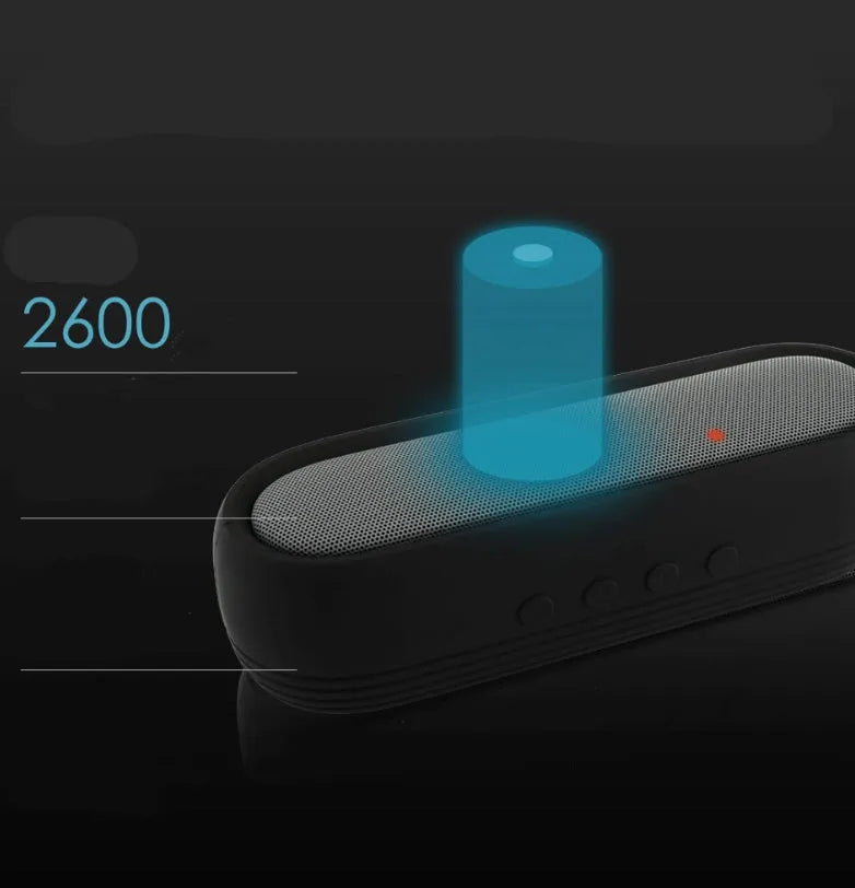 Wireless Bluetooth speaker dual speaker IP65 waterproof portable 2600mAh battery 8 hours playtime black colour