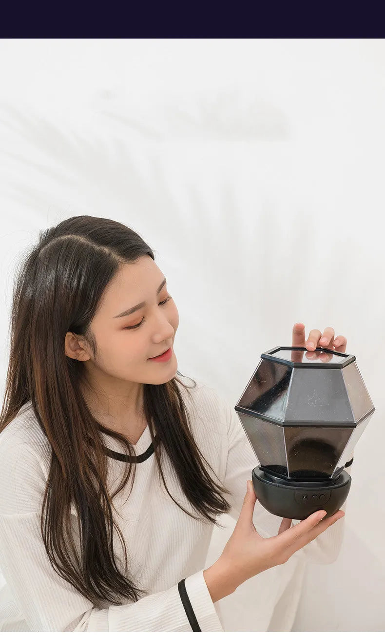 Children's rotating stars night light with LED illumination in 3 colour options