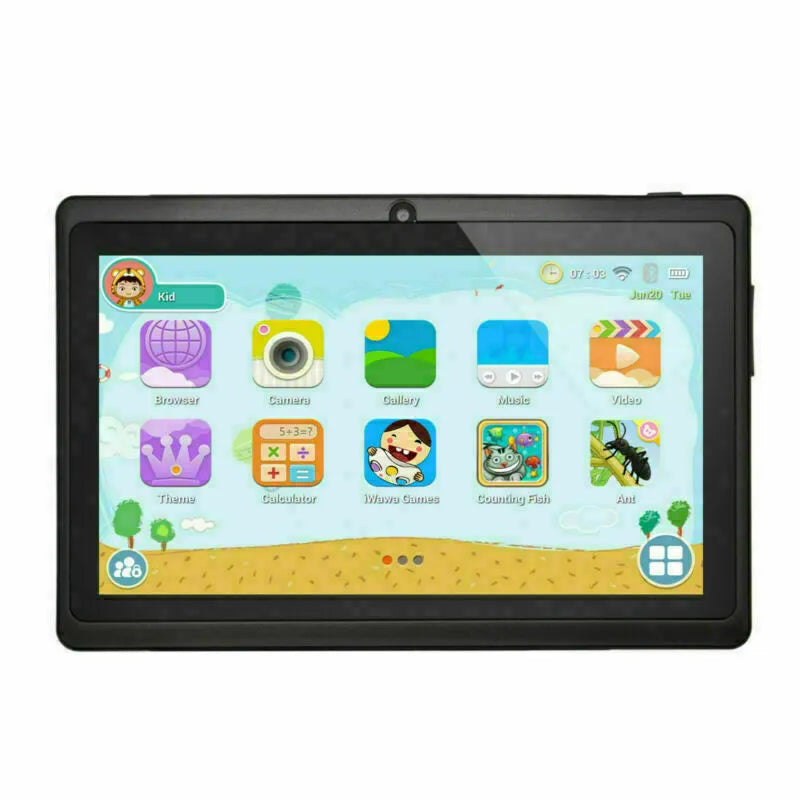 Children's 7-inch Android smart tablet in blue with front camera
