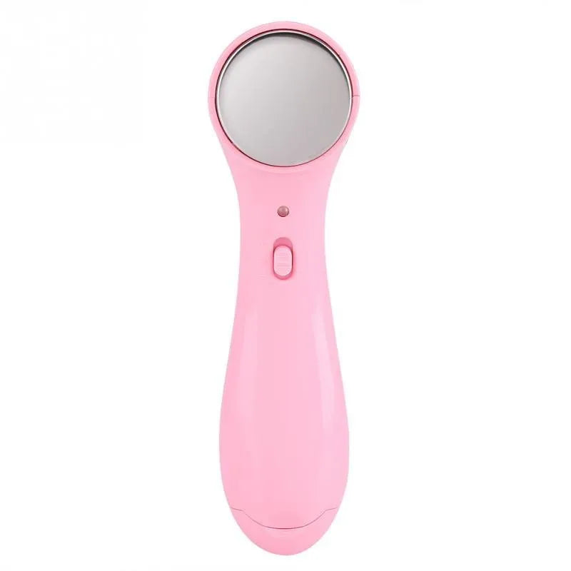 Electric facial massager in white: ultrasonic and ionic skin firming device with wrinkle removal function, approx 15cm long