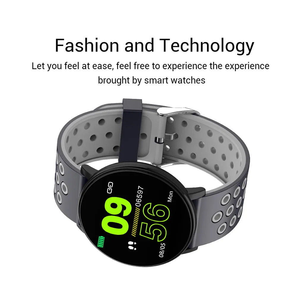 Sports smart bracelet with 1.3 inch screen and silicone strap in black colour option