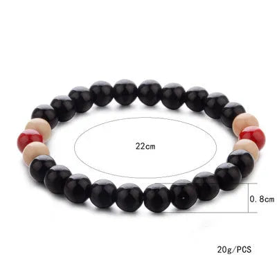 Natural lava stone beaded bracelet for men and women with essential oil diffusing function.