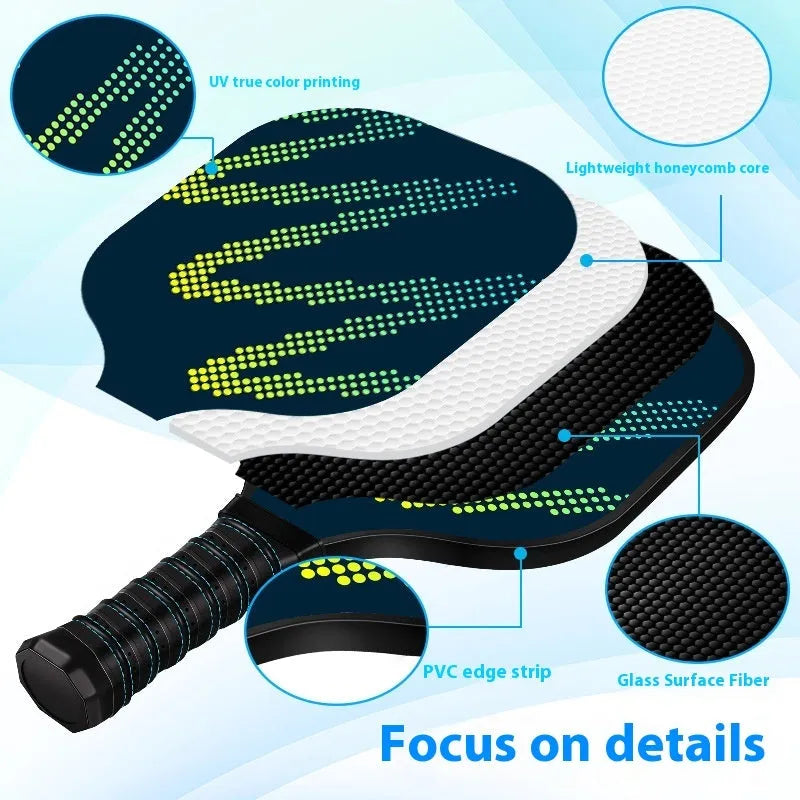 Single high density fibreglass table tennis racket for outdoor sports.
