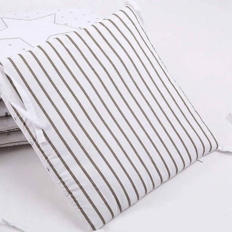 Baby cot bumper set 6 pieces 30x30cm pure cotton cartoon pattern computer embroidery