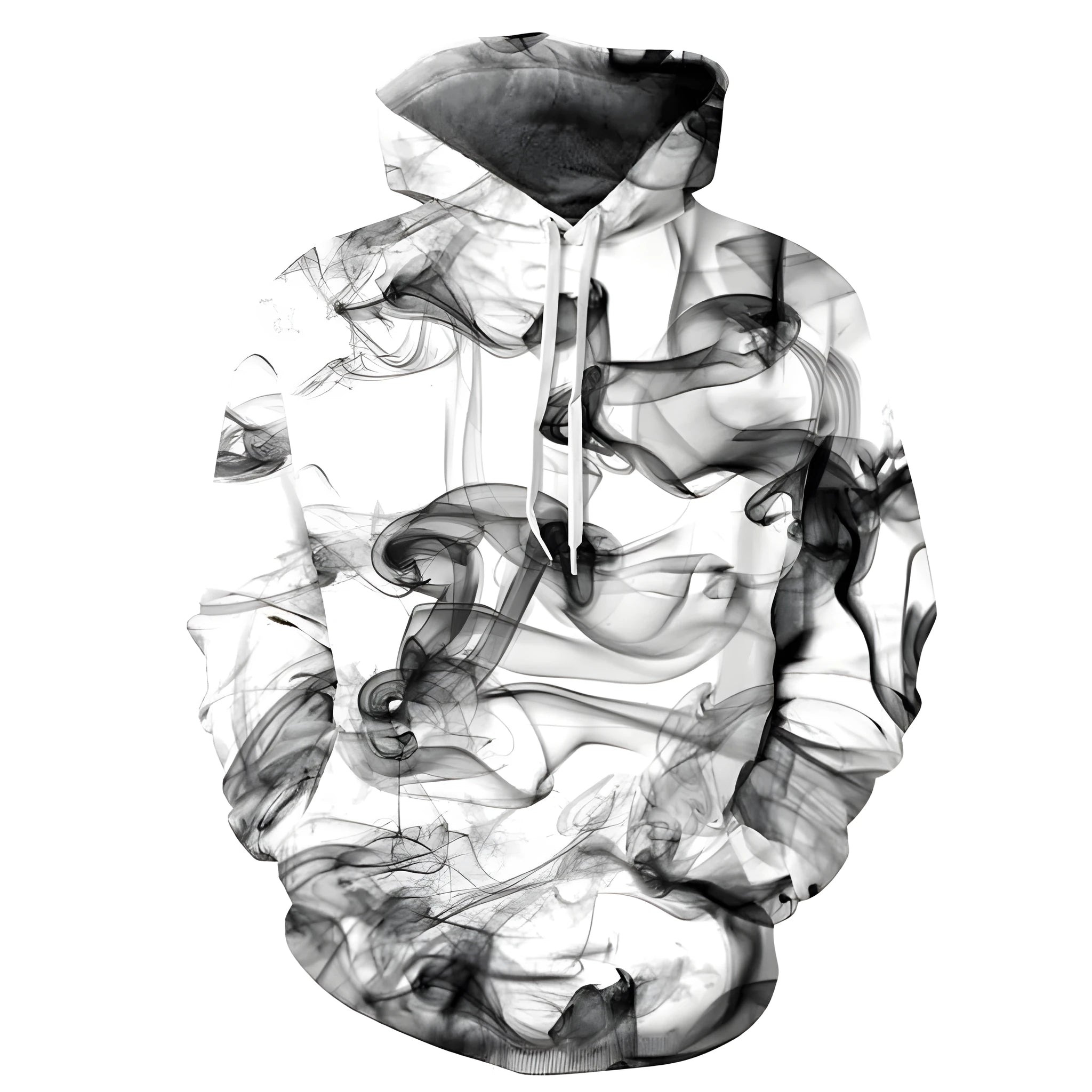 Black Haze Hoodie cotton polyester pullover in black colour front view