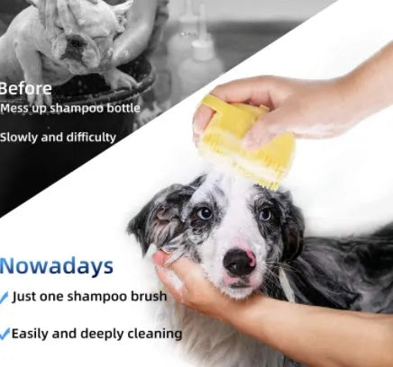 Silicone shower brush for back in blue with soft bristles for gentle massage and exfoliation during bathing