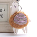 Small wool ball pendant 15cm plush decoration in beige with soft texture
