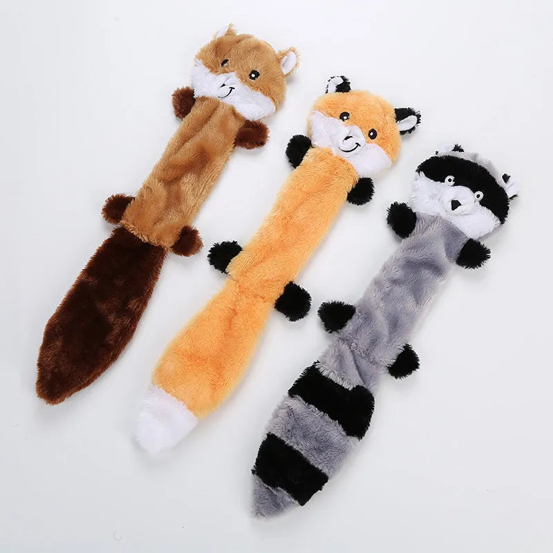 Brown plush squeaker dog toy measuring 46cm long for medium to large breed canine play