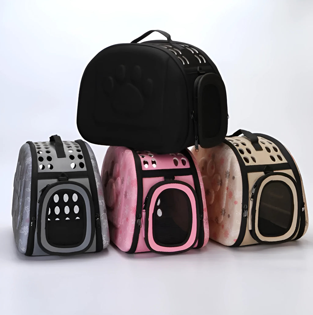 EVA medium pet bag in pink with foldable design and flower pattern