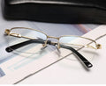 Black metal frame dual-use presbyopia glasses for men with clip-on resin lenses